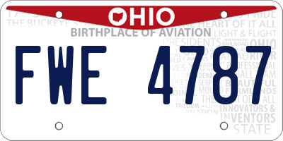 OH license plate FWE4787