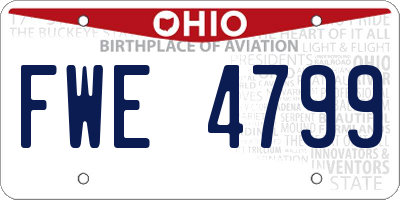 OH license plate FWE4799