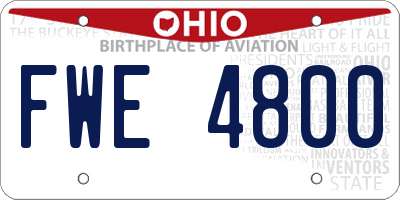 OH license plate FWE4800
