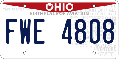 OH license plate FWE4808