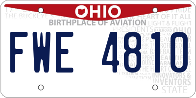 OH license plate FWE4810