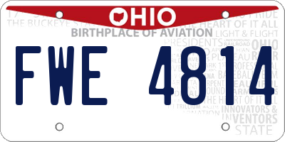 OH license plate FWE4814