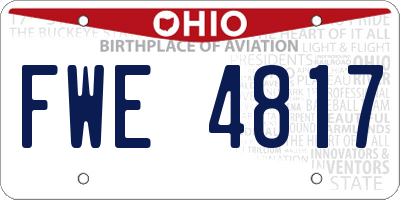 OH license plate FWE4817