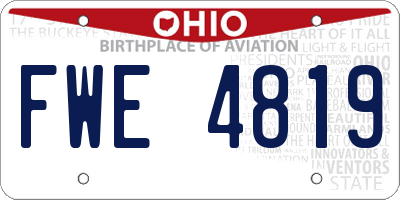 OH license plate FWE4819