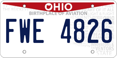 OH license plate FWE4826