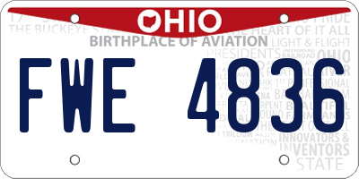 OH license plate FWE4836