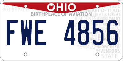 OH license plate FWE4856