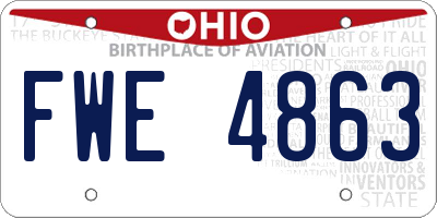 OH license plate FWE4863