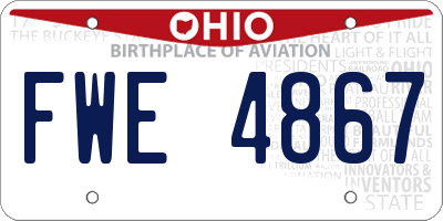 OH license plate FWE4867