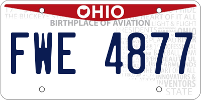 OH license plate FWE4877