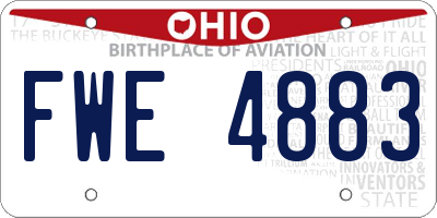 OH license plate FWE4883