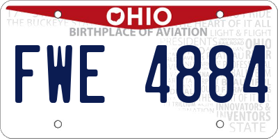 OH license plate FWE4884