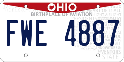 OH license plate FWE4887