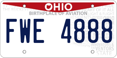 OH license plate FWE4888