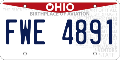 OH license plate FWE4891