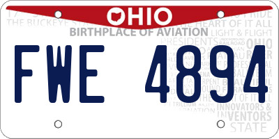 OH license plate FWE4894