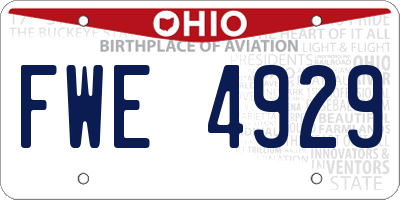 OH license plate FWE4929