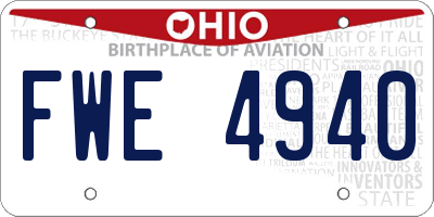 OH license plate FWE4940