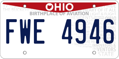 OH license plate FWE4946