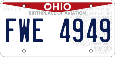 OH license plate FWE4949