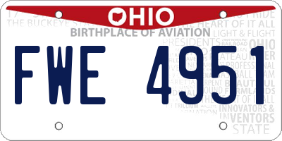OH license plate FWE4951