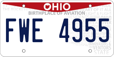 OH license plate FWE4955