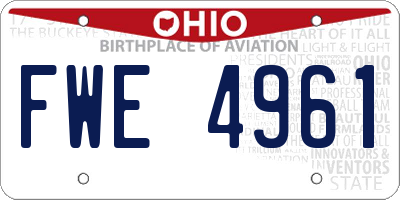 OH license plate FWE4961