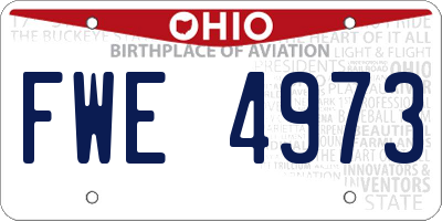 OH license plate FWE4973