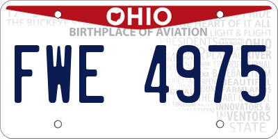 OH license plate FWE4975