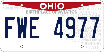 OH license plate FWE4977