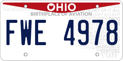 OH license plate FWE4978