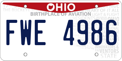 OH license plate FWE4986