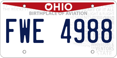 OH license plate FWE4988