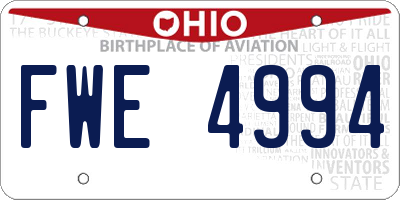 OH license plate FWE4994