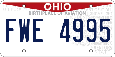 OH license plate FWE4995