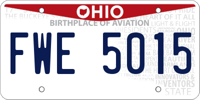 OH license plate FWE5015