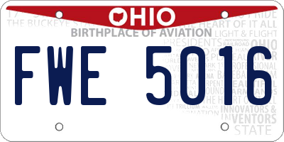 OH license plate FWE5016