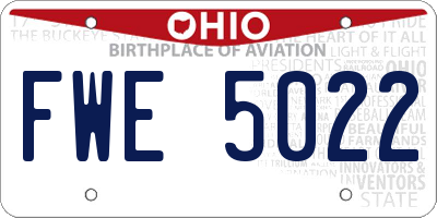 OH license plate FWE5022