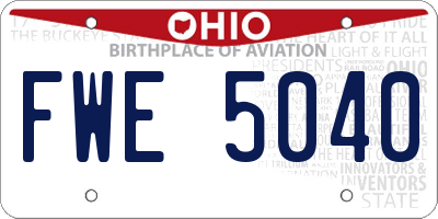 OH license plate FWE5040