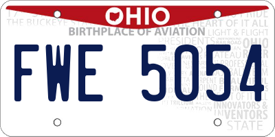OH license plate FWE5054