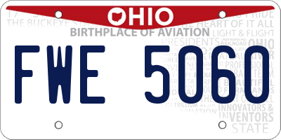 OH license plate FWE5060