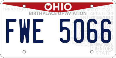 OH license plate FWE5066