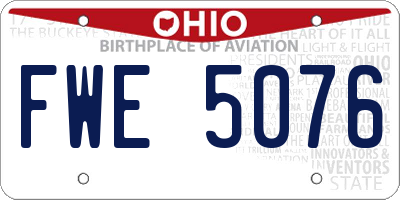 OH license plate FWE5076