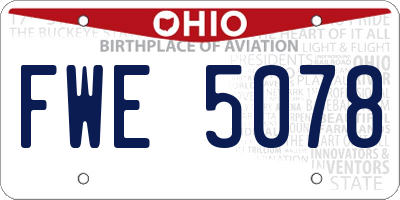 OH license plate FWE5078