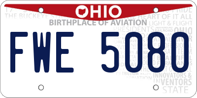OH license plate FWE5080