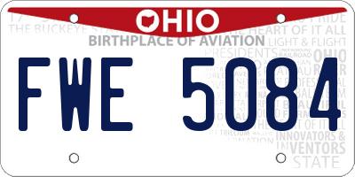 OH license plate FWE5084