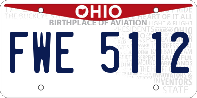 OH license plate FWE5112