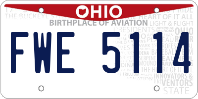 OH license plate FWE5114
