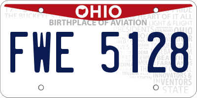OH license plate FWE5128