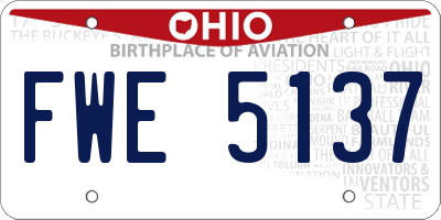 OH license plate FWE5137